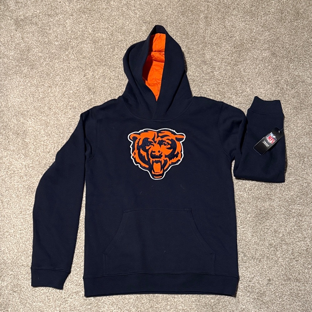 Chicago bears 
Kids Navy Blue and Orange Hoodie